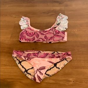 reversible maaji bathing suit with ruffle straps
